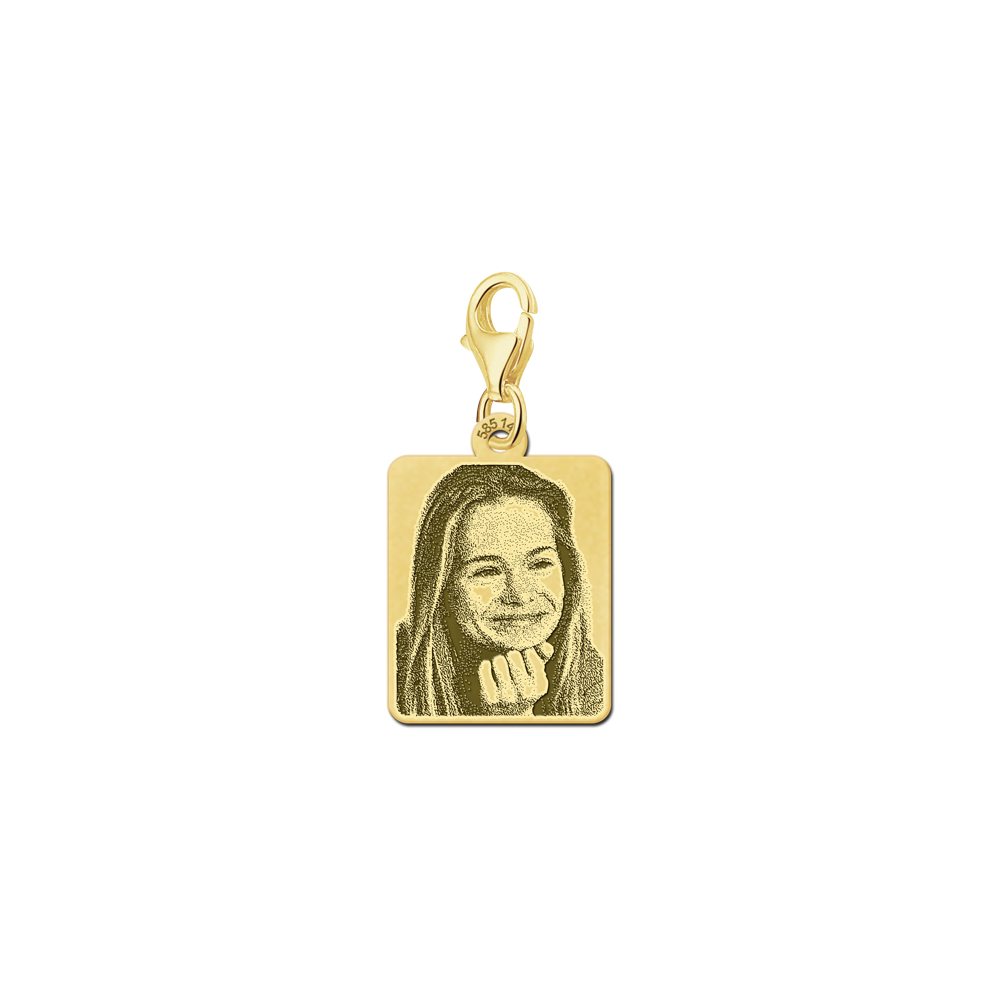 foto charm dogtag gold