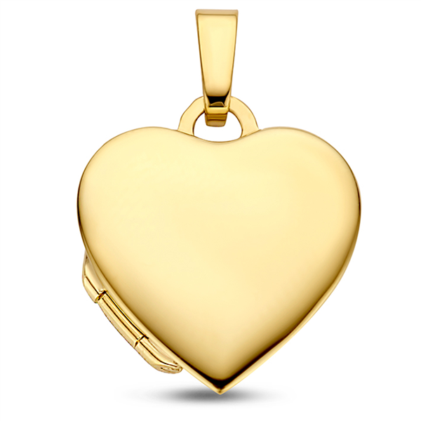 Goldenes Herz Medaillon mit Gravur - Groß