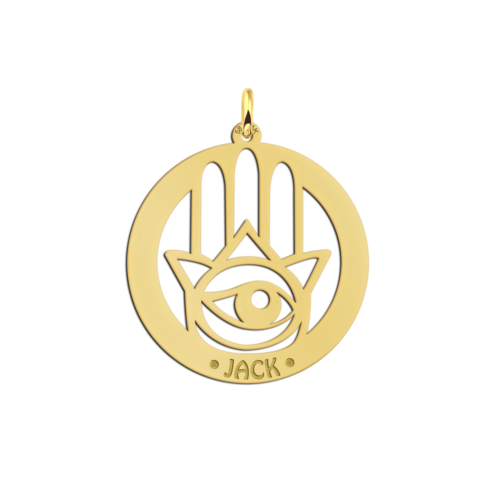 Goldener Namensanhänger Hamsa Hand