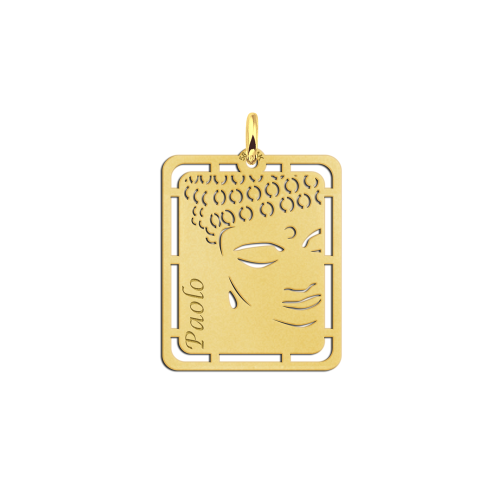 Goldener Anhänger mit Buddha und Namensgravur