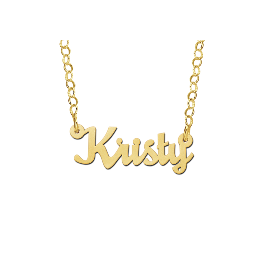 Goldene Kinder-Namenskette „Kristy“
