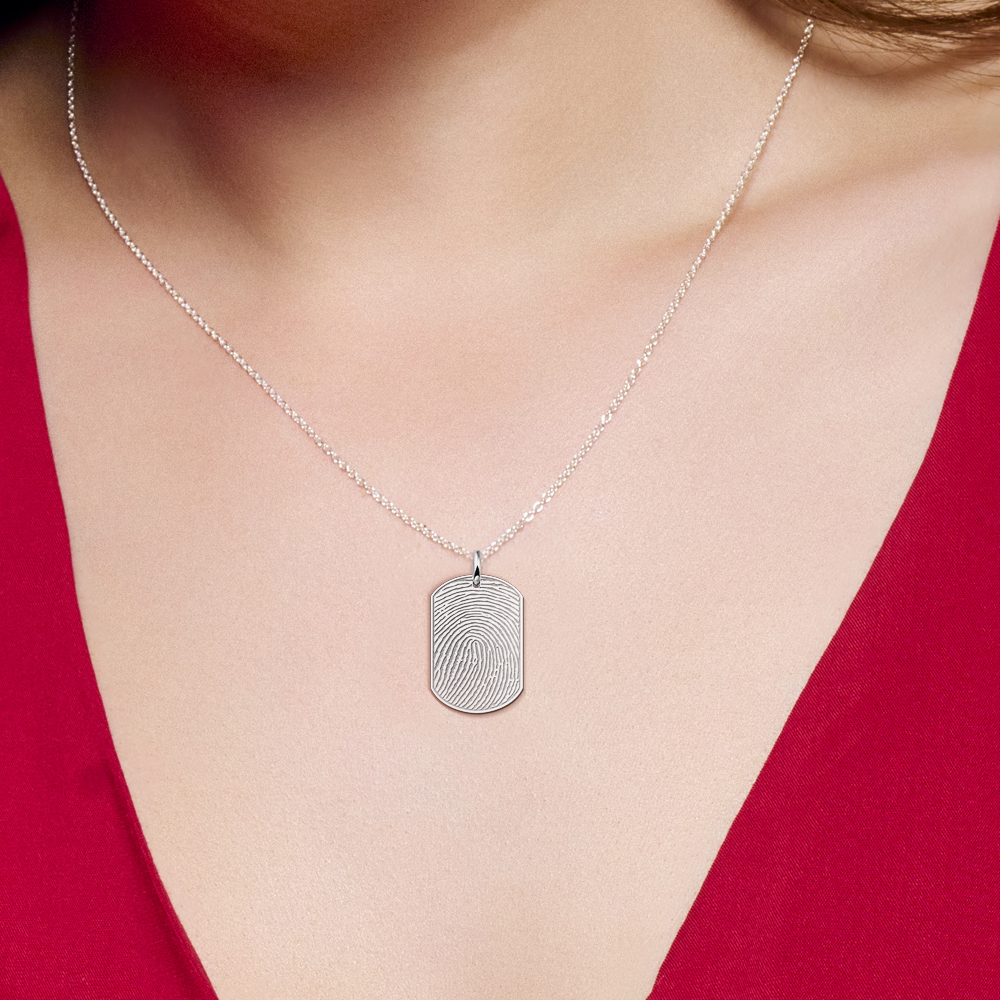 Dogtag Fingerabdruck Anhänger aus Silber