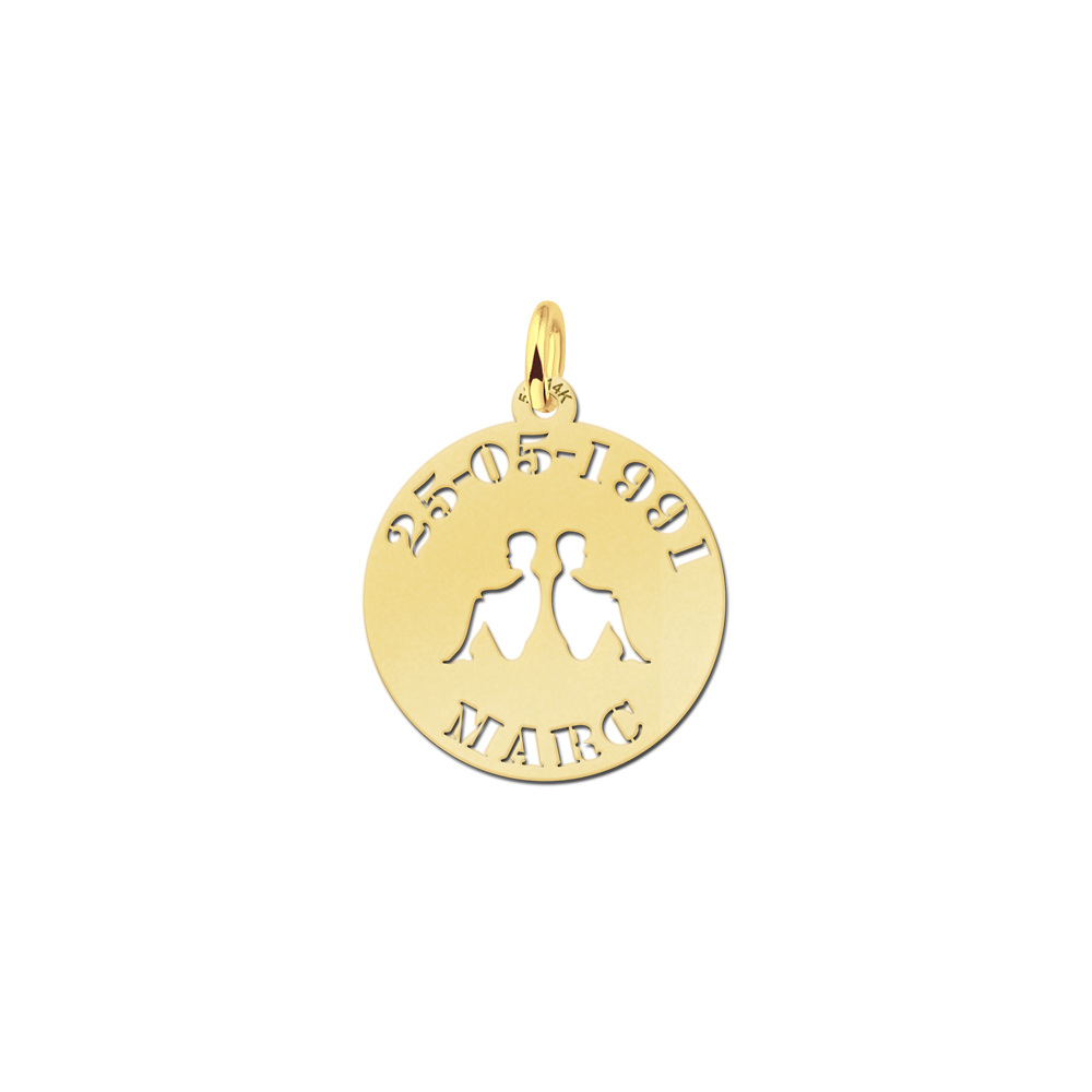 Gold Anhänger - Sternzeichen Zwilling Gold Anhänger - Sternzeichen Zwilling