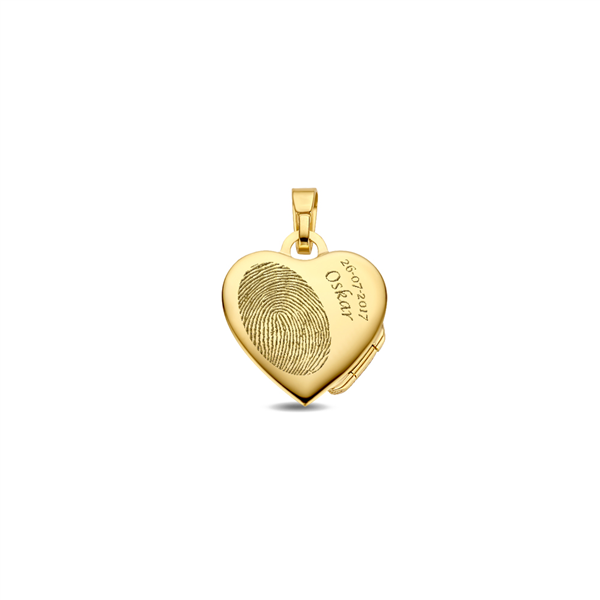 Goldenes Herzmedaillon mit Gravur in glänzend und matt