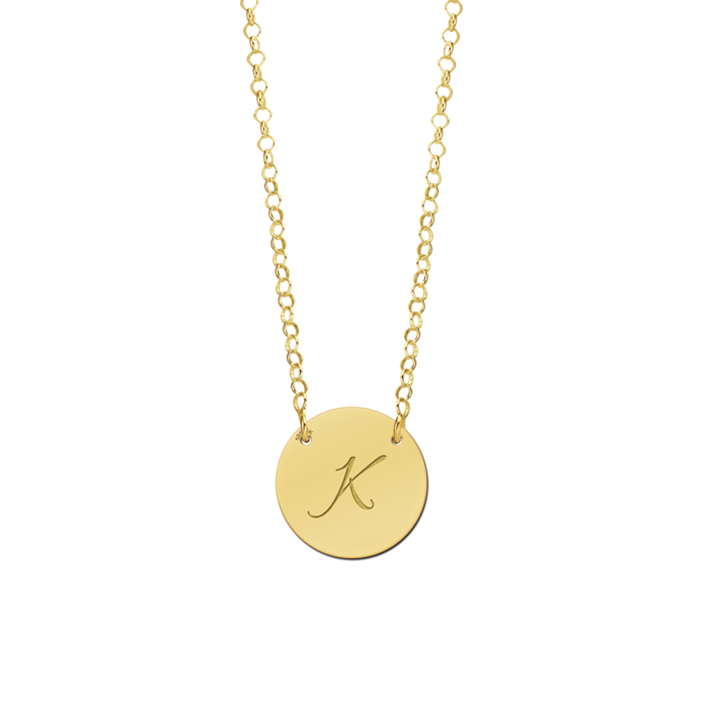 Goldener minimalistischer runder Anhänger mit Initial