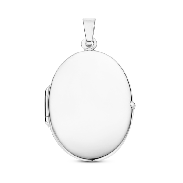 Silbernes ovales Medaillon mit Gravur - Groß