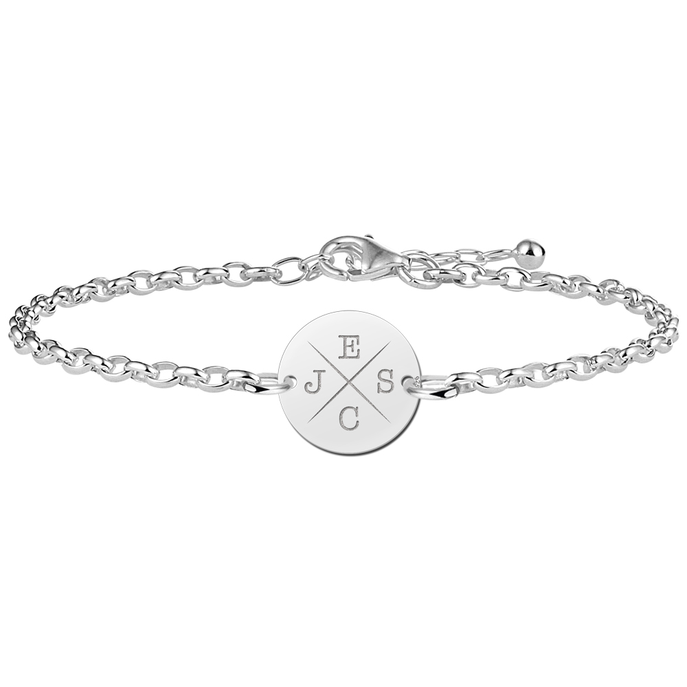 Silberarmband Initialen