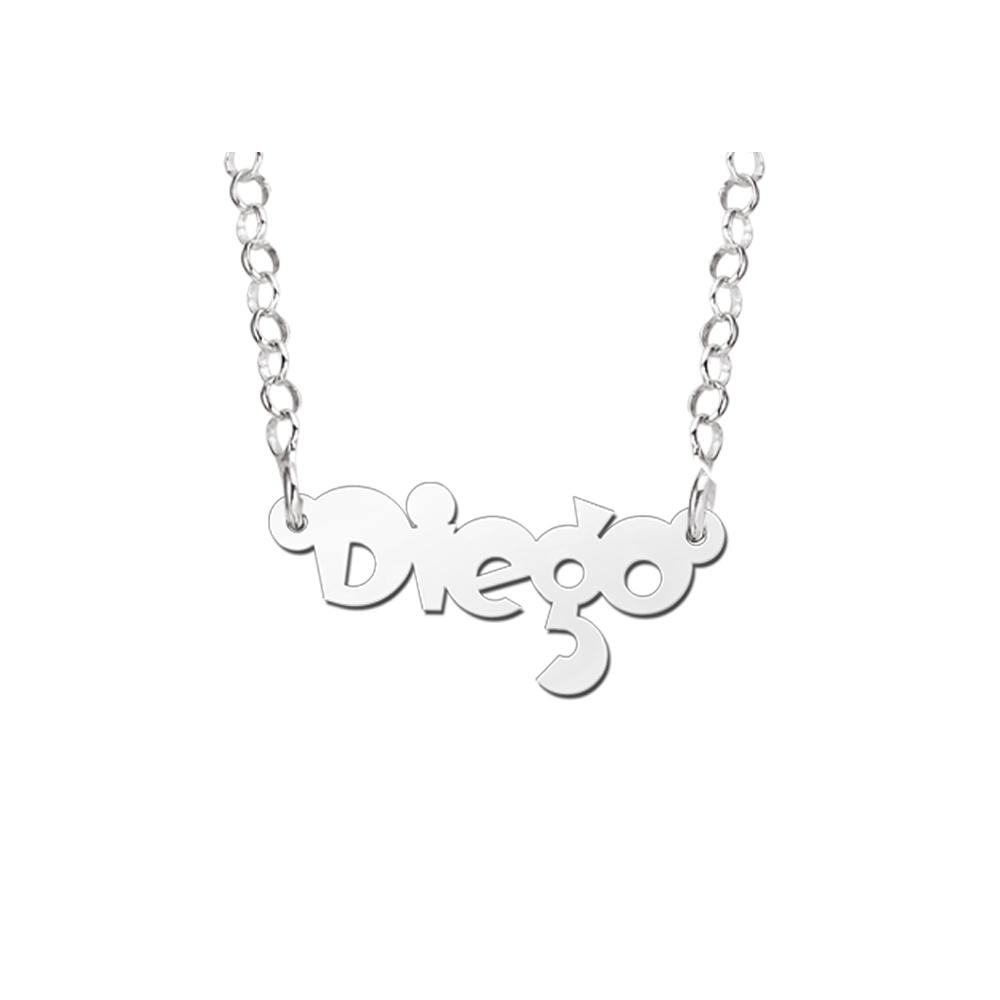 Silberne Kinder-Namenskette „Diego“
