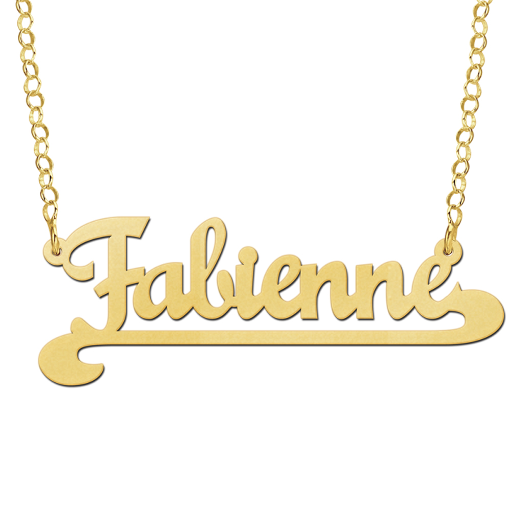 Goldene kette mit namen „Fabiënne“