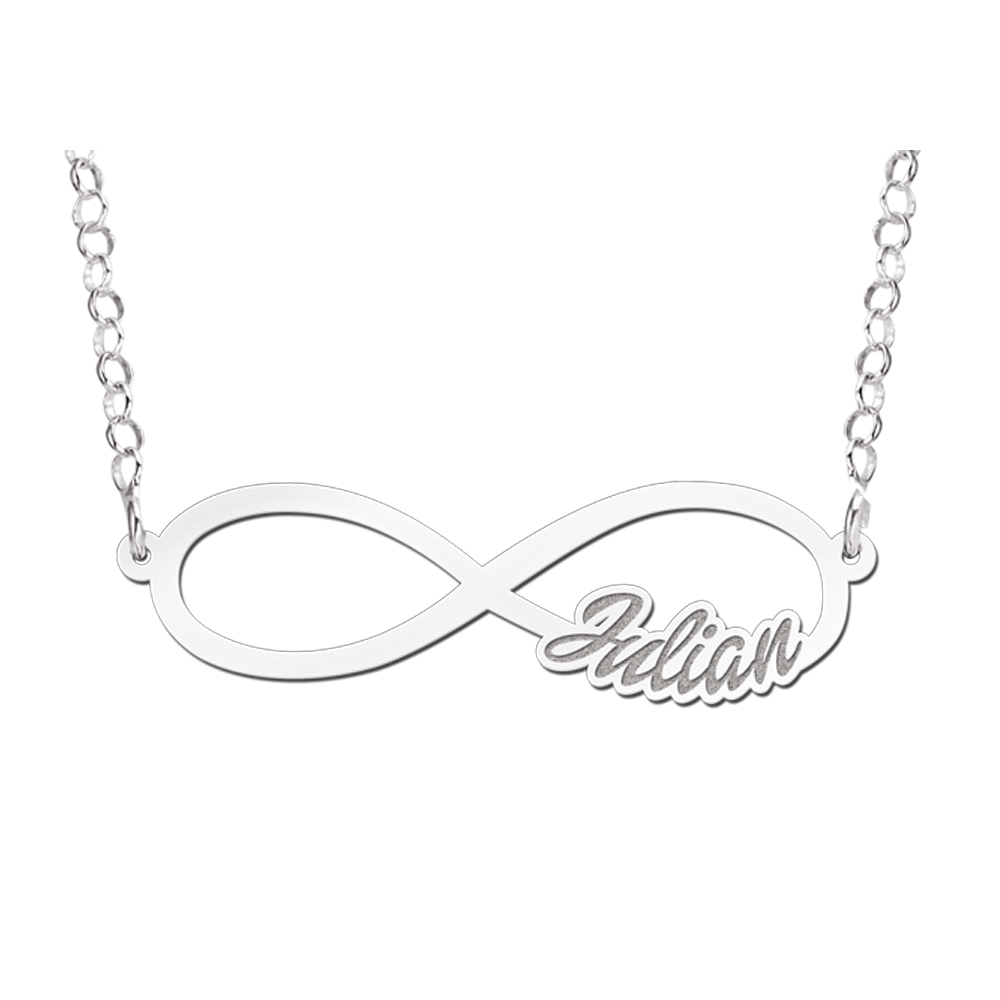 Infinity-Kette aus Silber mit Namen