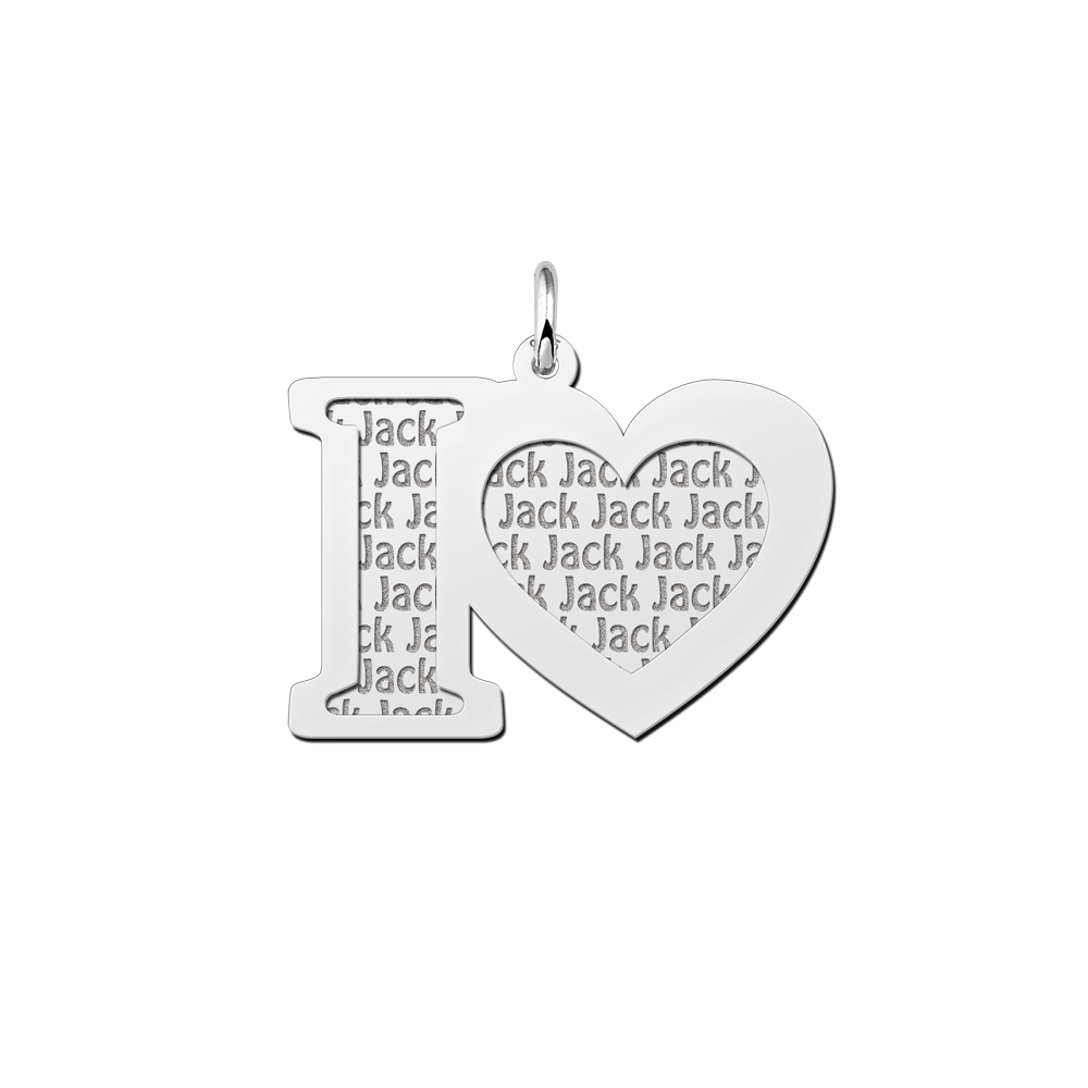 Namensanhänger Silber 2 Teilen I Love Namensanhänger Silber 2 Teilen I Love
