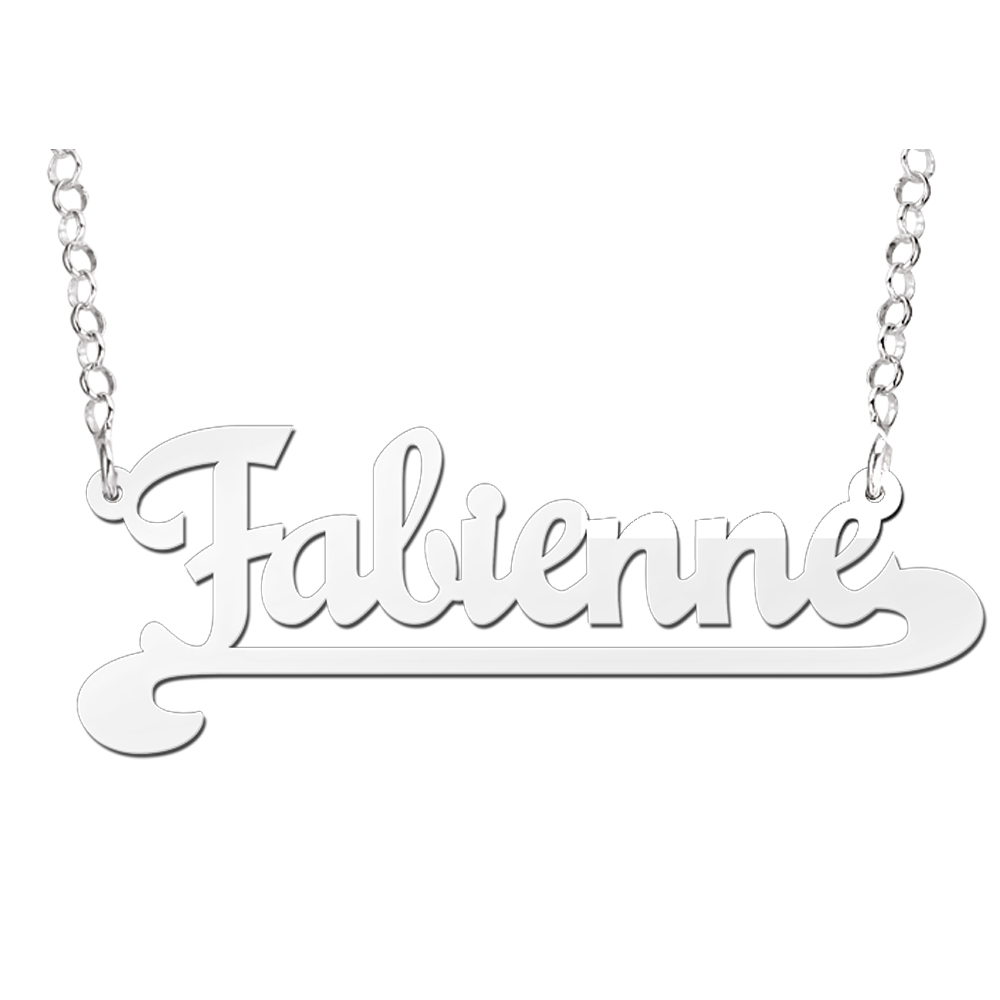 Silberne Namenskette „Fabiënne“