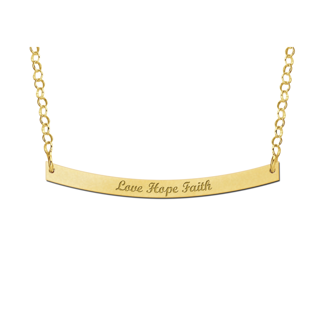 Goldene Kette mit geschwungene Bar Goldene Kette mit geschwungene Bar