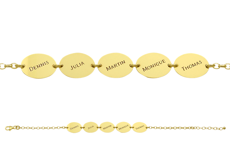 Goldenes Armband mit Gravur