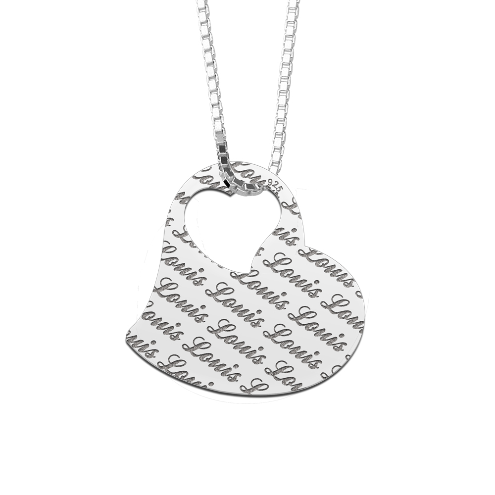 Namensanhänger Silber Herz repeat mit kette 45-50cm Namensanhänger Silber Herz repeat mit kette 45-50cm