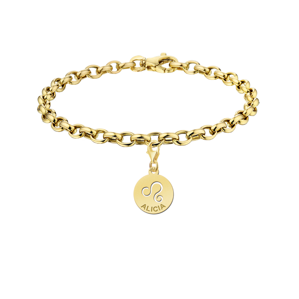 Zodiak Charm Anhänger aus Gold - Löwe