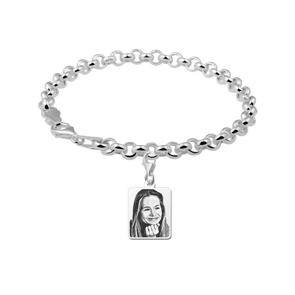 foto charm dogtag silber