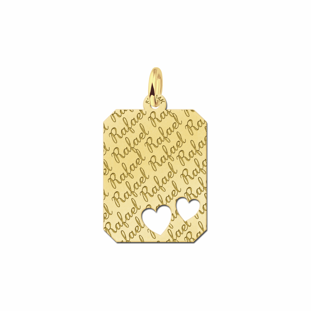 Anhänger aus Gold mit Herzchen - repeat 16x20mm Anhänger aus Gold mit Herzchen - repeat 16x20mm
