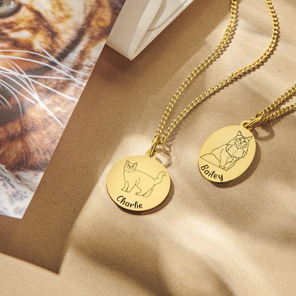 Personalisierter Katzen Anhänger Britisch Kurzhaar Gold