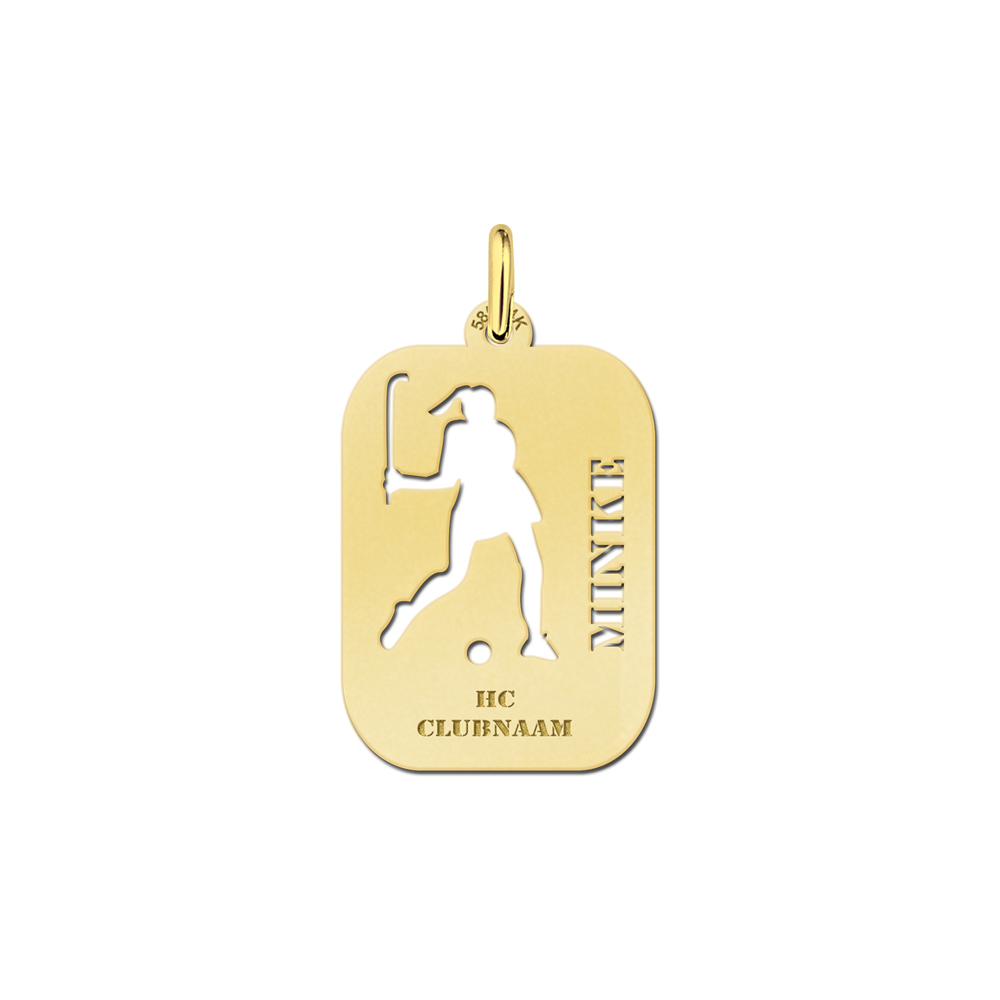 Goldener Sport Charm - Hockey Damen