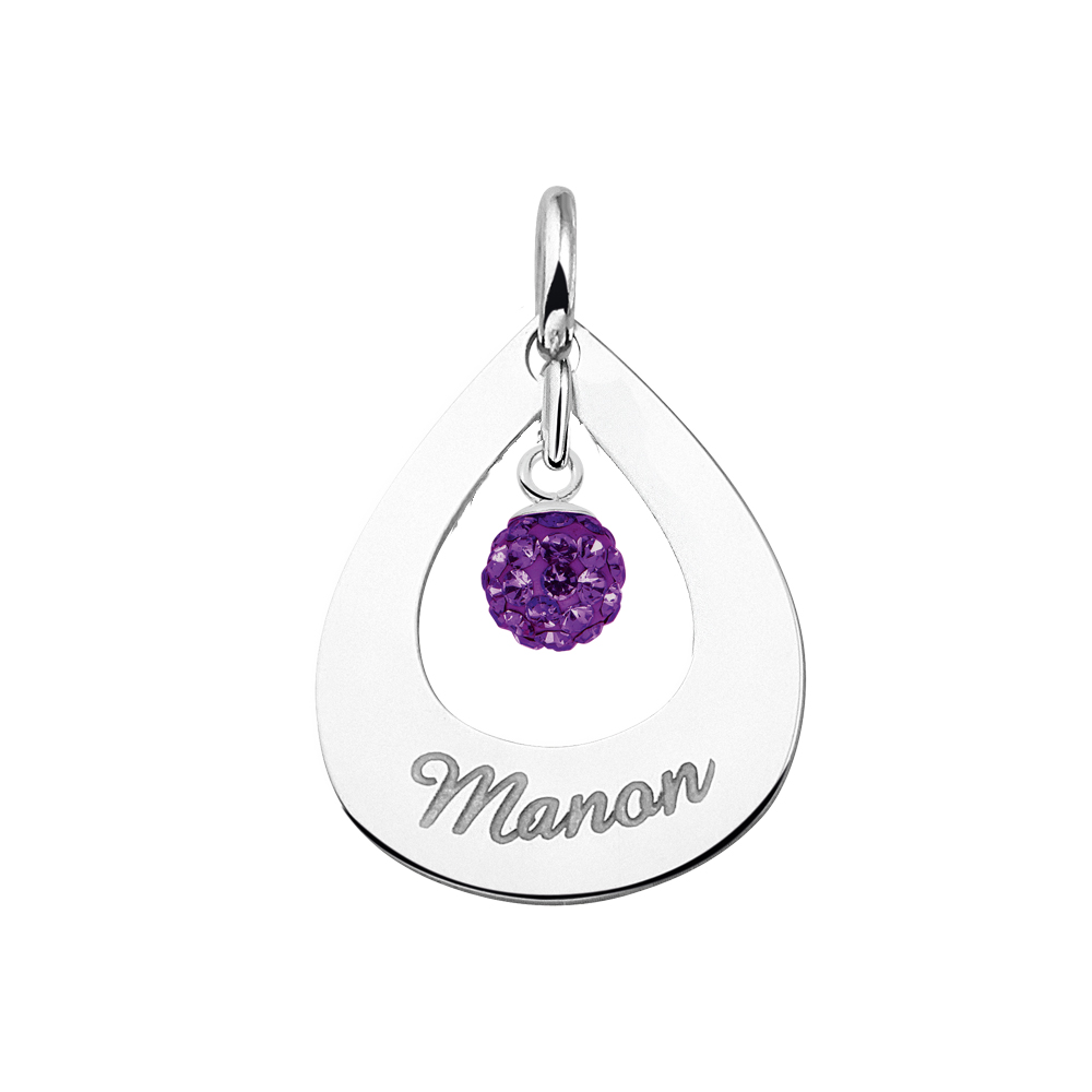 Namensanhänger silber oval mit Zirkonia
