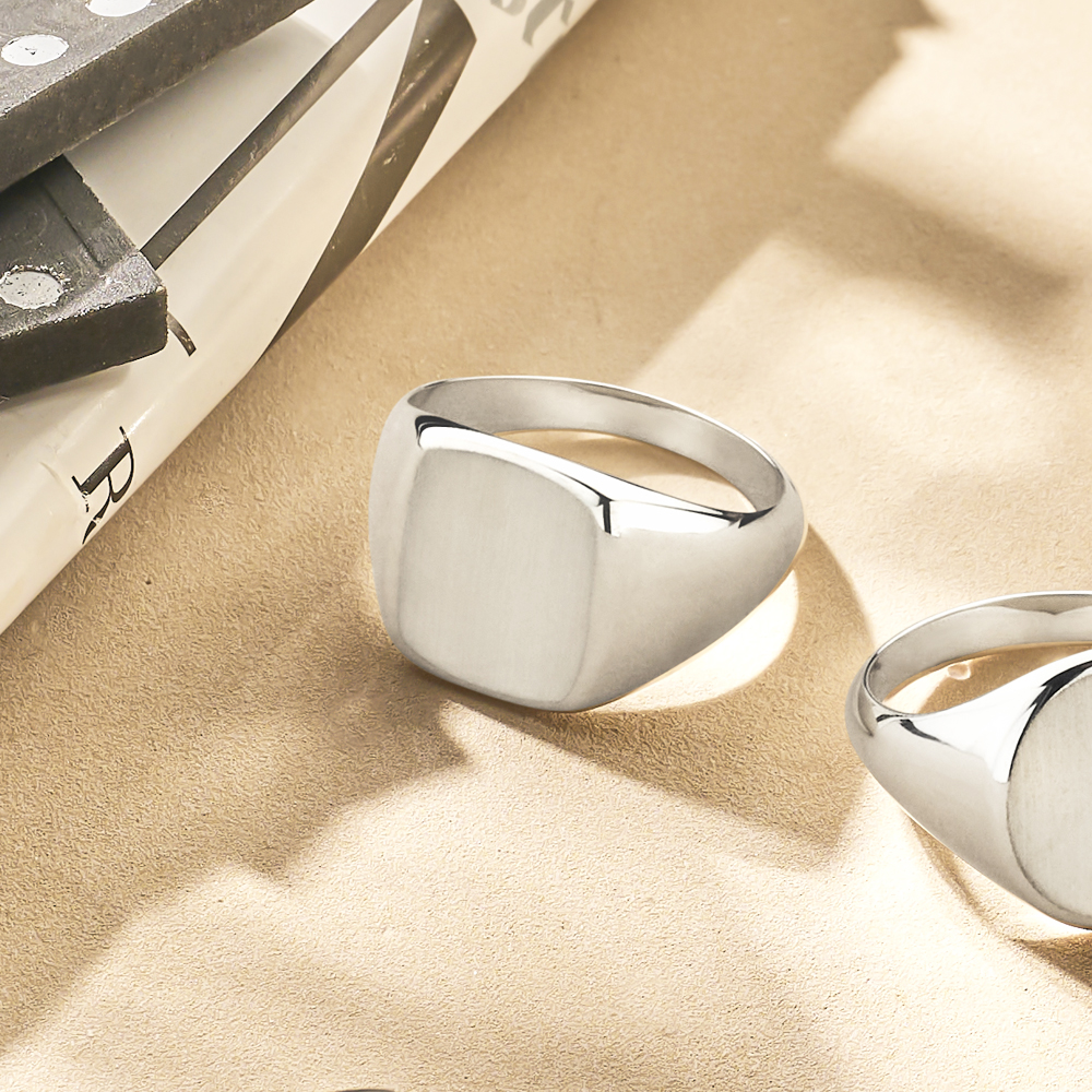 Siegelring Herren Silber mit Fingerabdruck