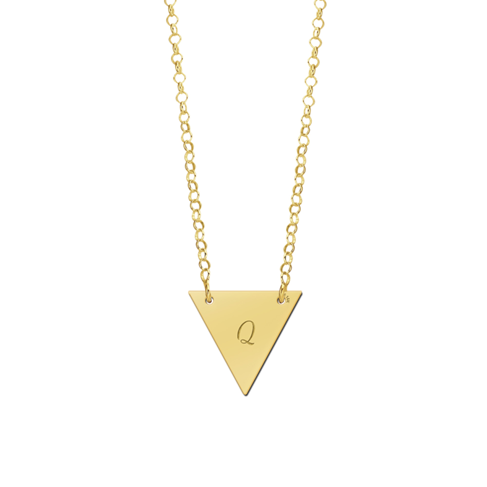 Goldener filigrane dreieck Kette mit Initial