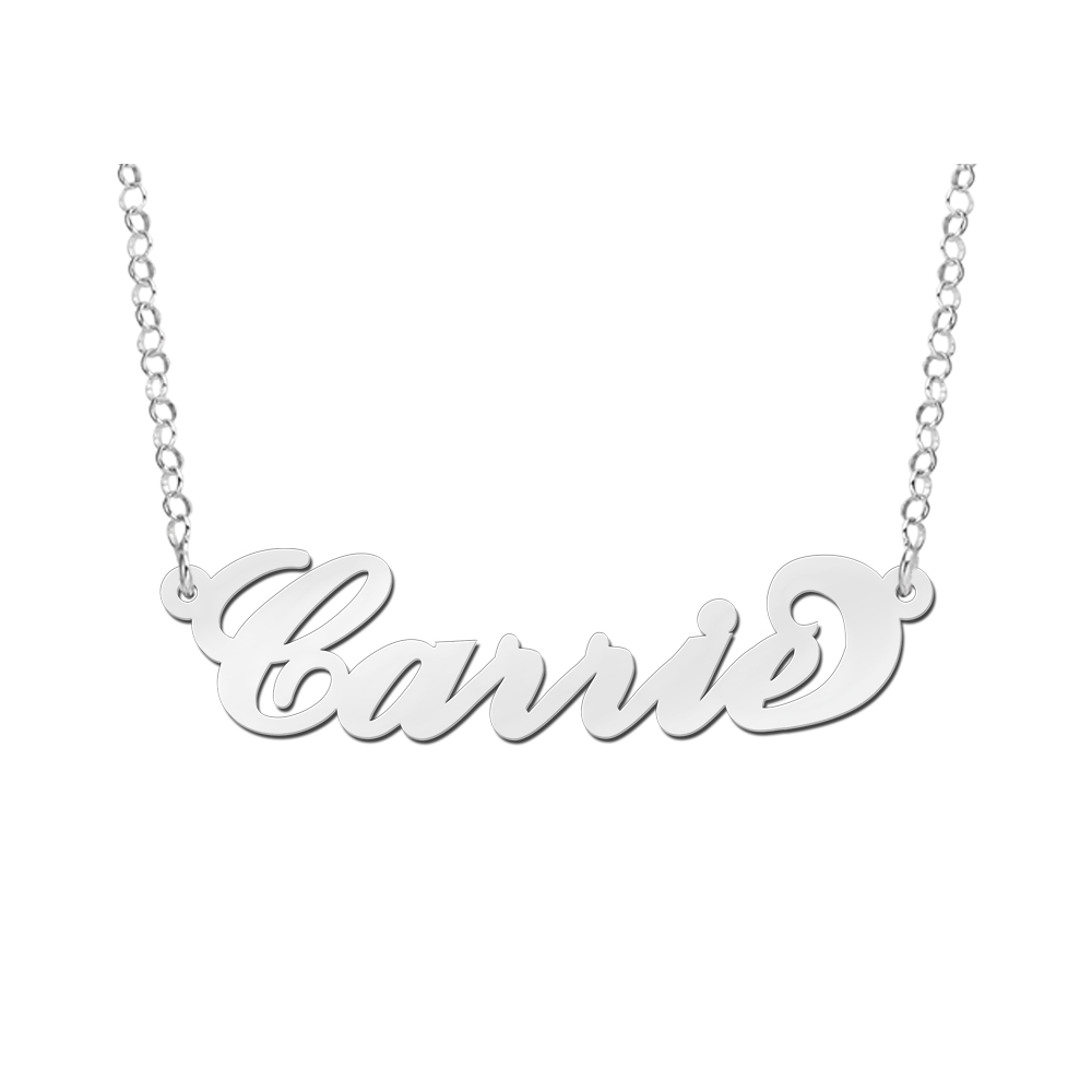 Silberne Namenskette „Carrie style“