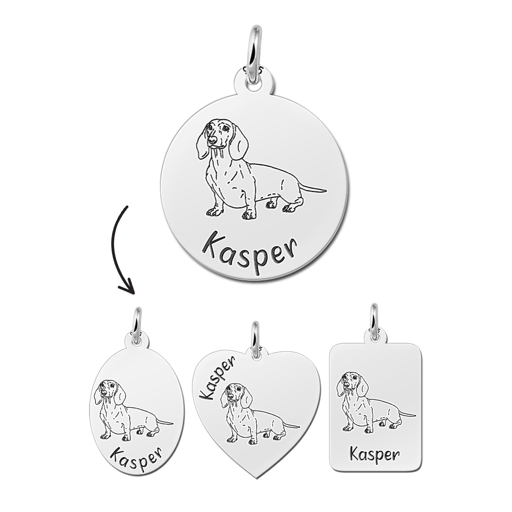Silber Hund Anhänger Dackel