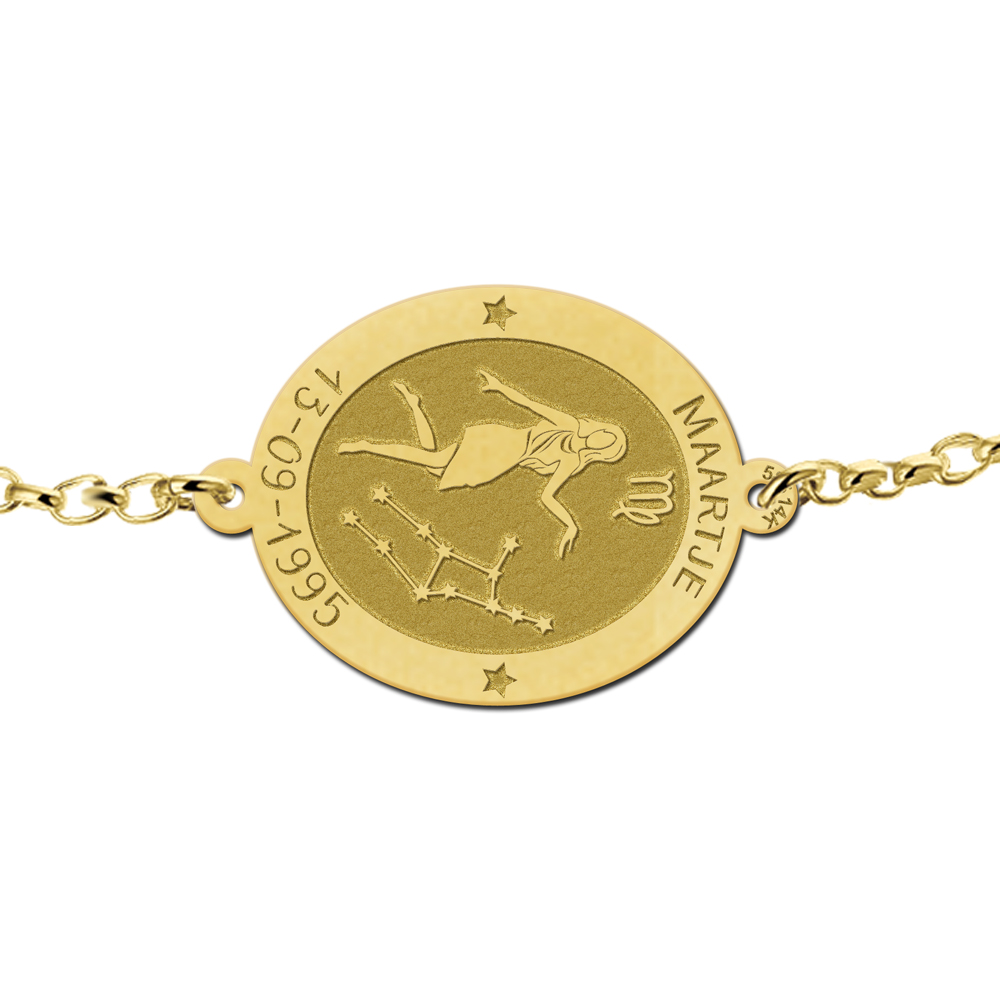 Goldenes Armband Sternzeichen oval Jungfrau