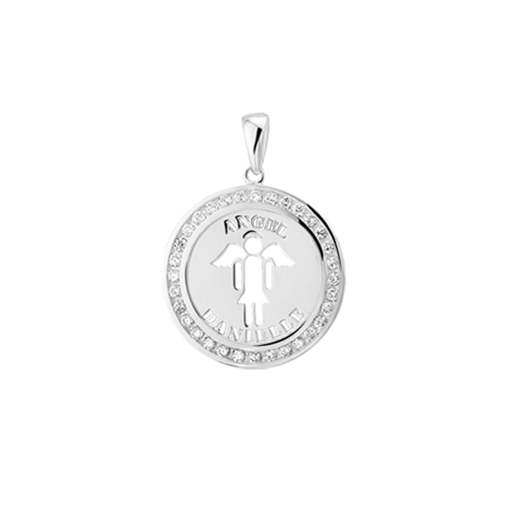 Namensanhänger Silber Zirkonia Angel Namensanhänger Silber Zirkonia Angel