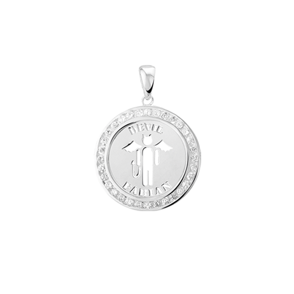 Namensanhänger Silber Zirkonia Devil Namensanhänger Silber Zirkonia Devil