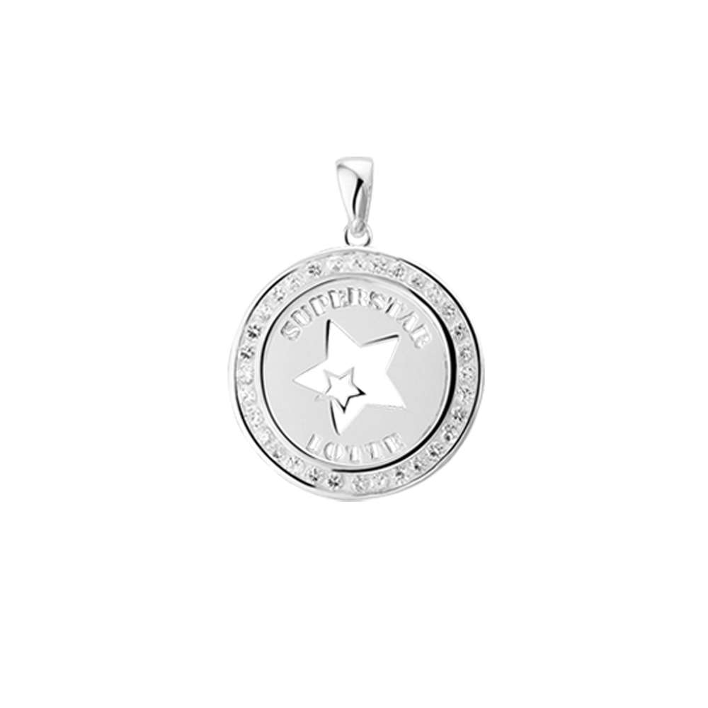Namensanhänger Silber Zirkonia Star Namensanhänger Silber Zirkonia Star