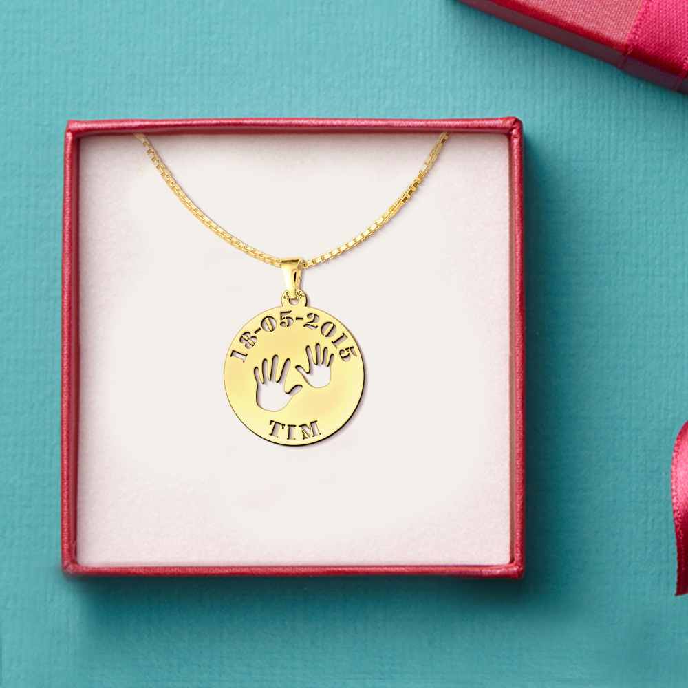Baby Schmuck Anhänger aus Gold - Händchen