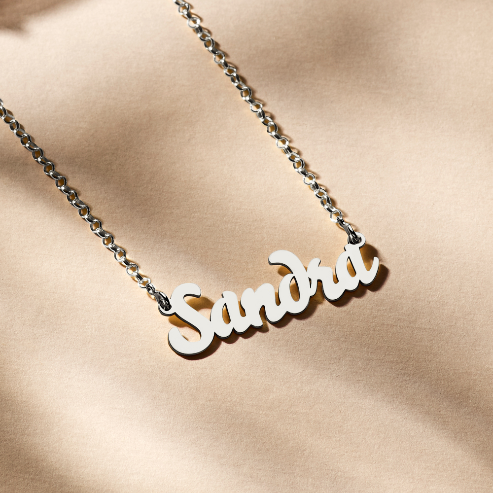Silberne Namenskette Sandra