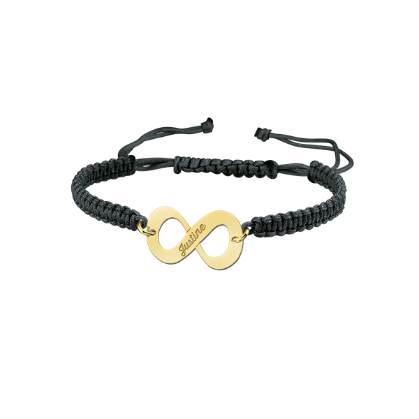 Infinity Armband aus Gold - Shamballa Schwarz