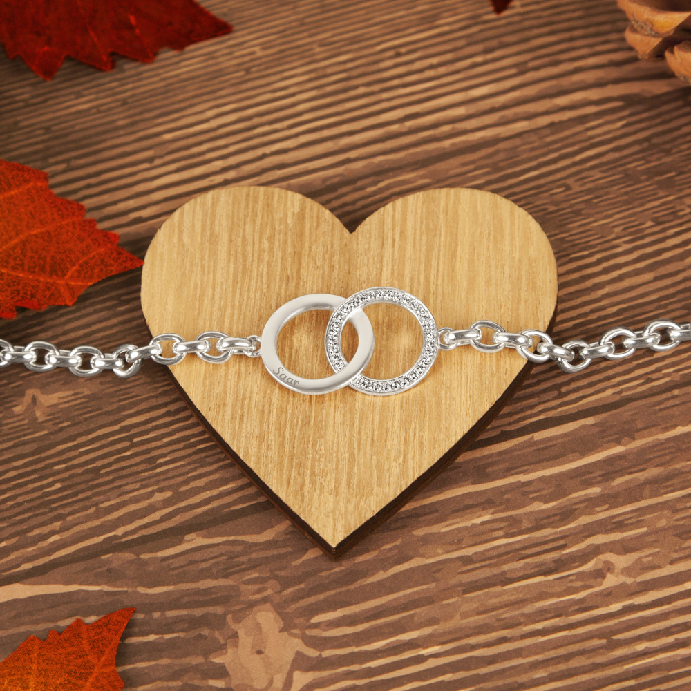 Zirkonia Kreisarmband mit Gravur