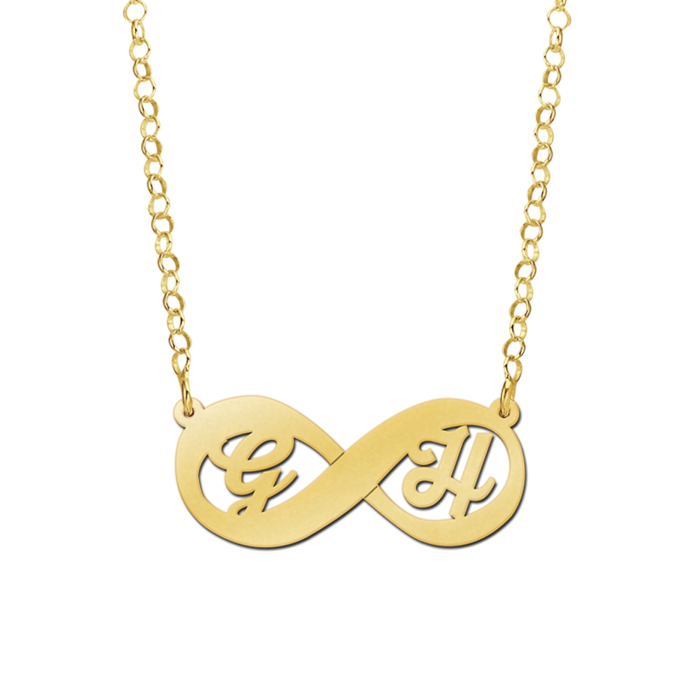 Goldene Infinity Kette mit Initialen