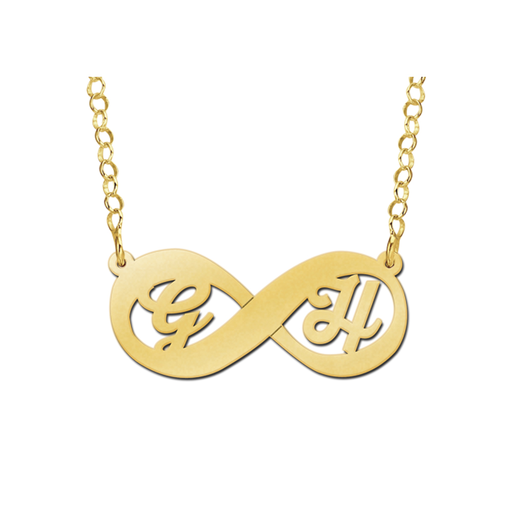 Goldene Infinity-Kette mit Initialen