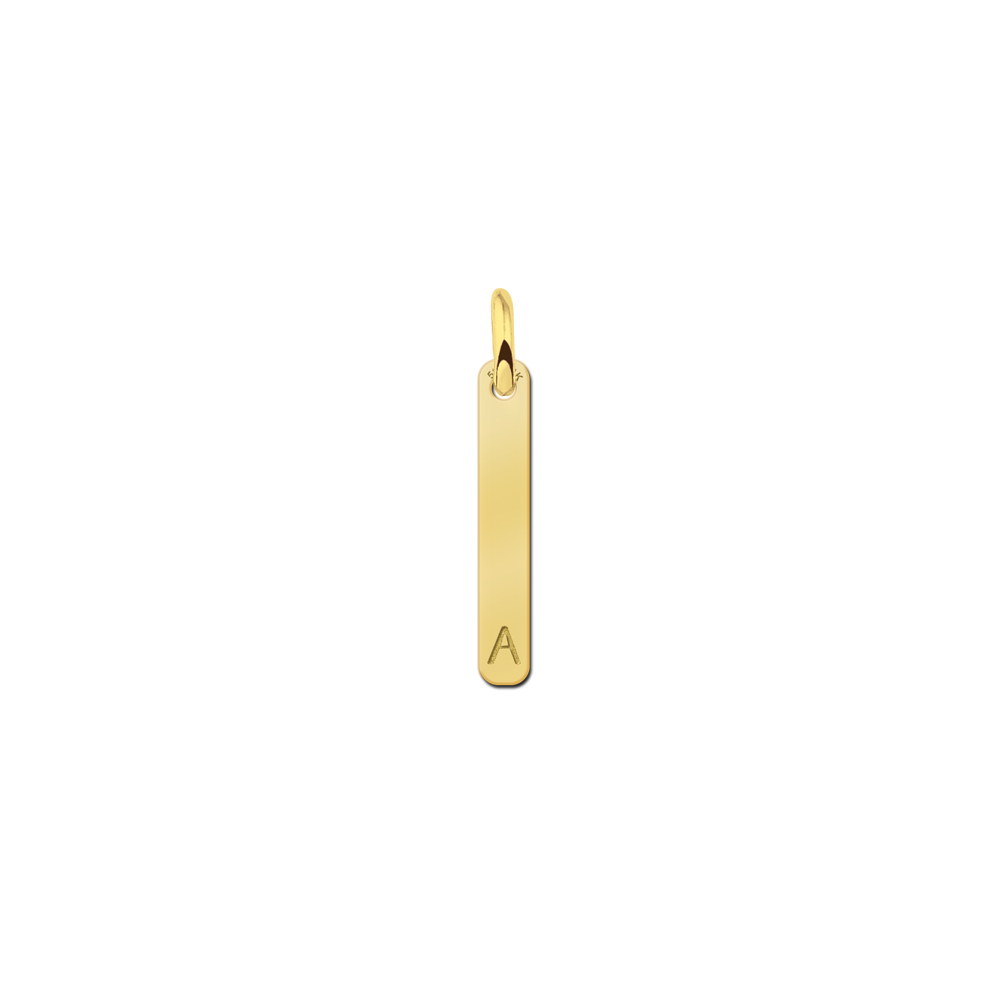 Goldene filigrane Bar Halskette mit Initial