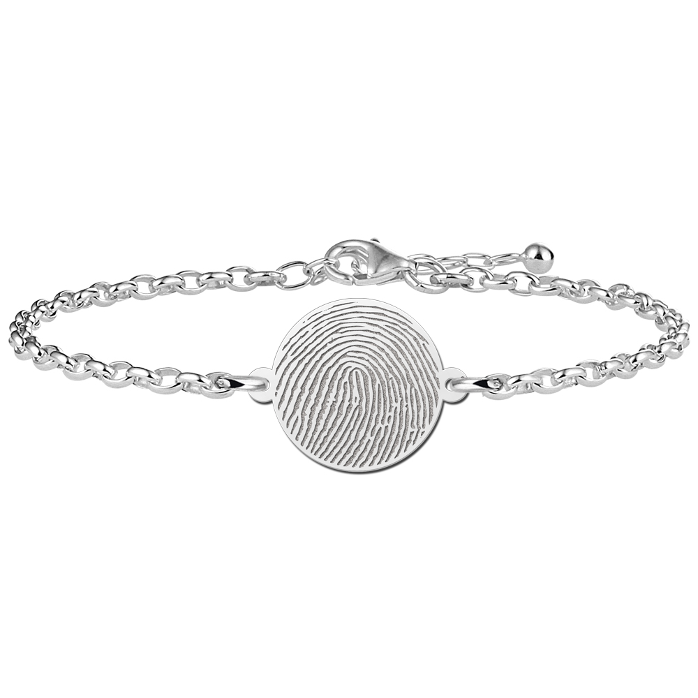 Silbernes Armband mit Fingerabdruck rund