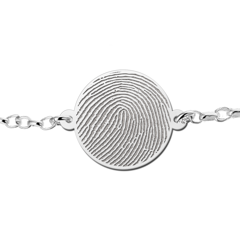 Silbernes Armband mit Fingerabdruck rund