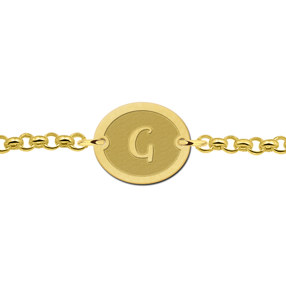 Goldenes Buchstaben Armband Ovale