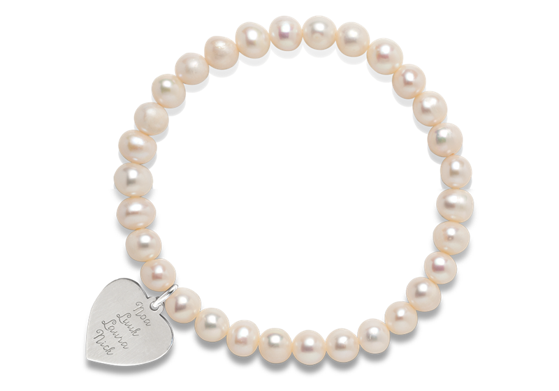 Weißes Perlenarmband mit Charme Weißes Perlenarmband mit Charme