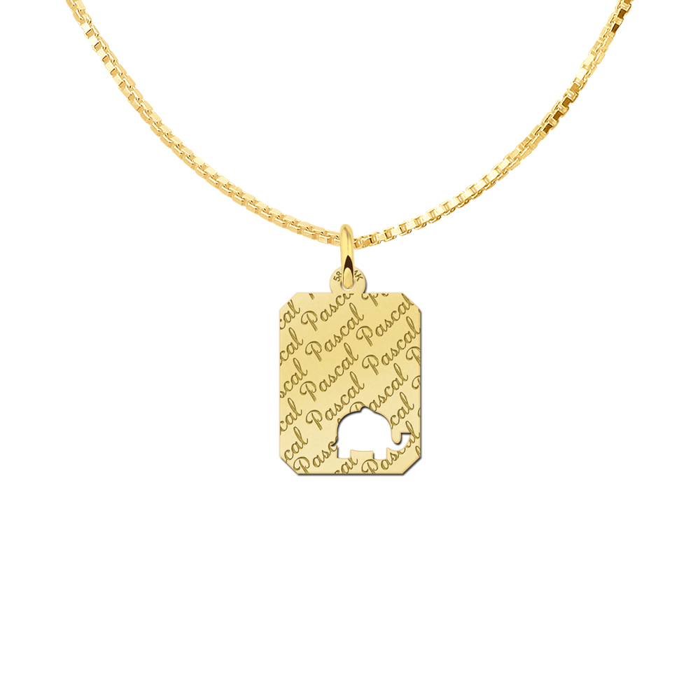 Gold Kettenanhänger Elefant - wir gravieren Ihren Namen