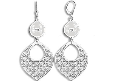 Silberne Ohrringe mit Namen im Arabischen Stil