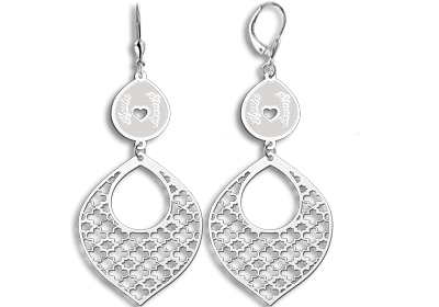 Silberne Ohrringe mit Namen in Arabischen Stil Silberne Ohrringe mit Namen in Arabischen Stil