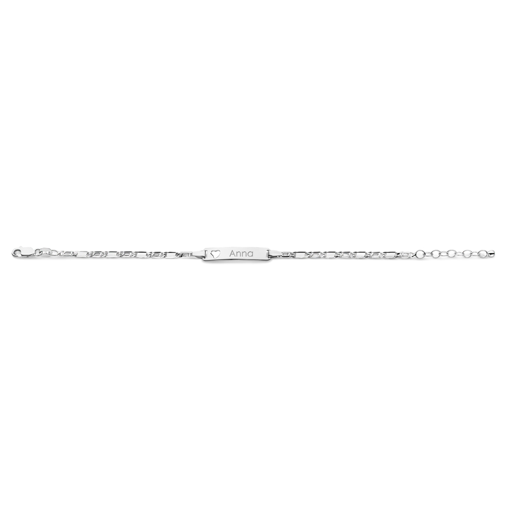 Armband mit Gravurpatte in Silber
