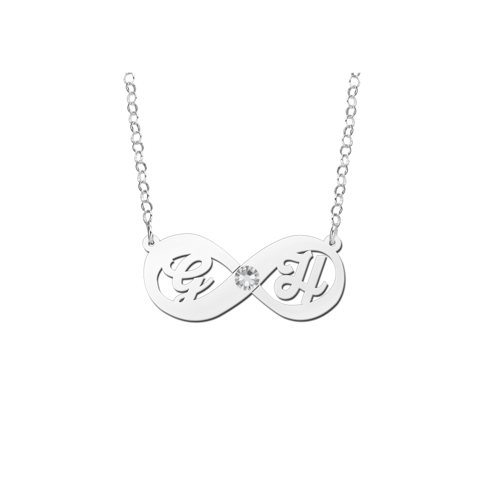 Infinity Kette mit Initial -Zirkonia