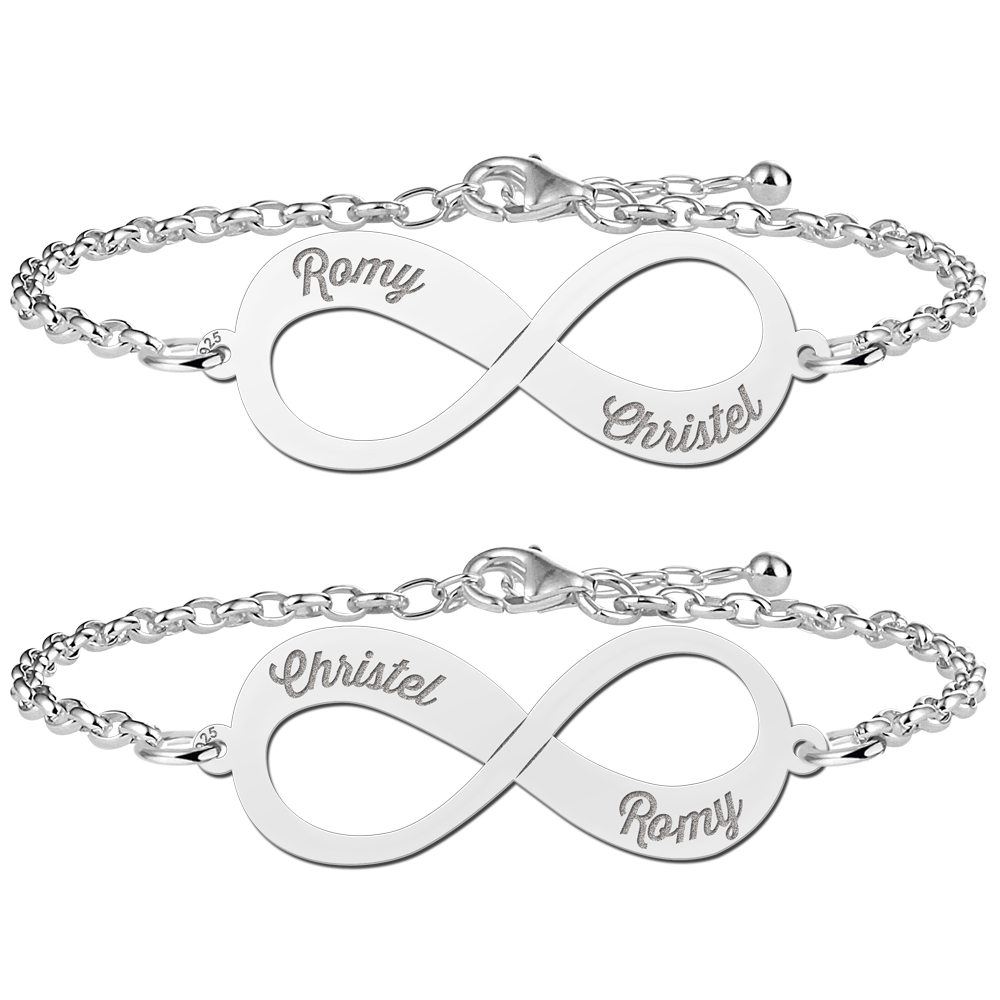 Set silberne Infinity Armbänder